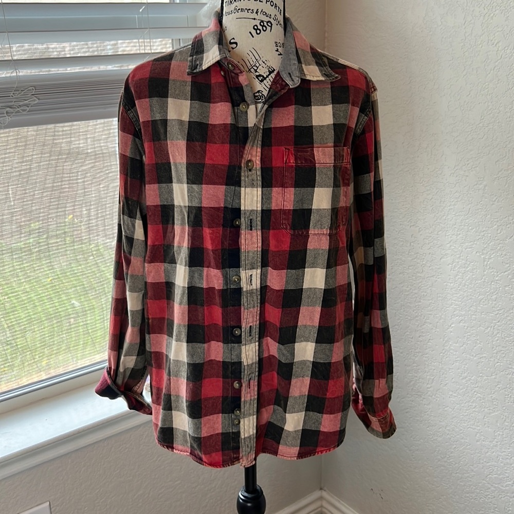 Eddie Bauer Women’s Distressed Long Sleeve Button Down